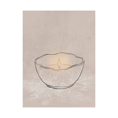 Ceramic Bowl Winter Wall Art Print | Japandi Warm Design