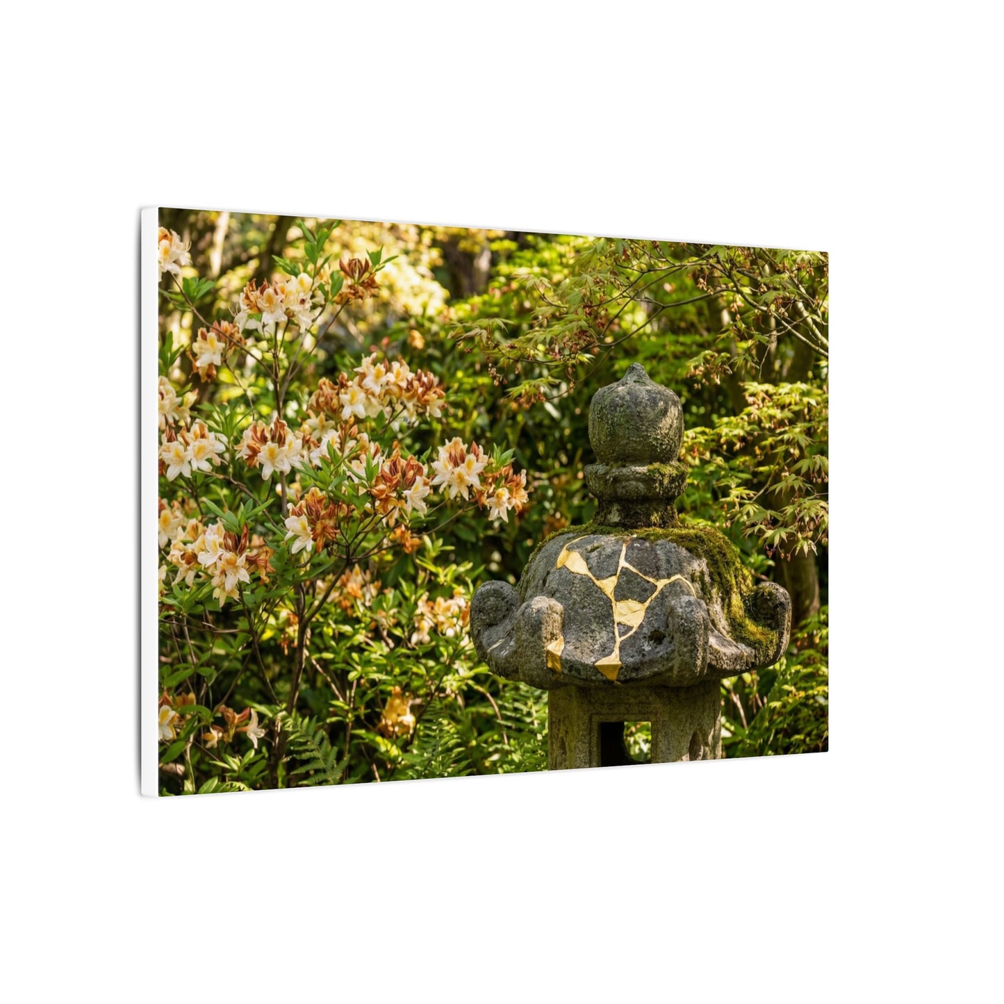Spring Stone Lantern Gold Repair Canvas Art | Beautiful Decor