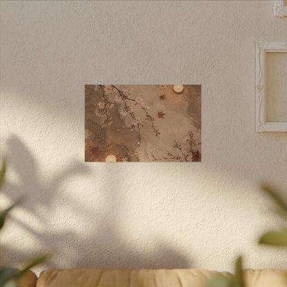Cherry Blossom Canvas Art | Autumn Japandi Japanese Pattern Art