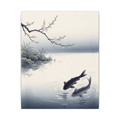 Ma Koi Pond Canvas Art - Zen Ukiyo E Inspired