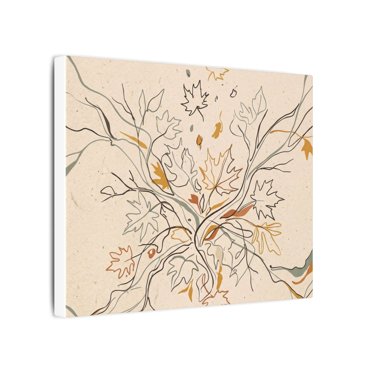 Warm Shadow Play Canvas Art - Minimal Line Japandi