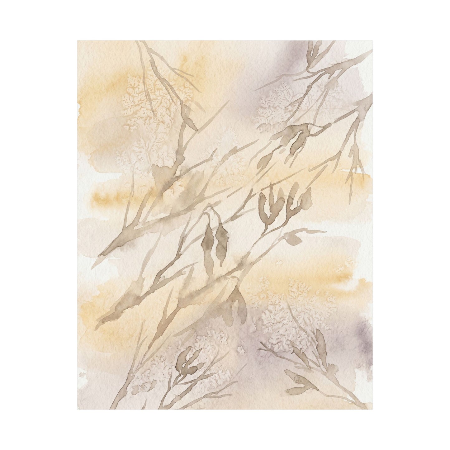 Shadow Play Winter Wall Art Print | Japandi Warm Design