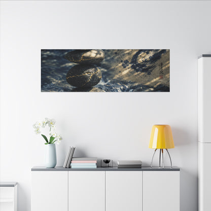 Kintsugi River Stones in Dappled | Broken Beauty Canvas Art