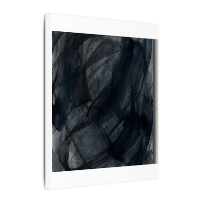 Deep Tones Dark Japandi Charcoal Canvas Art