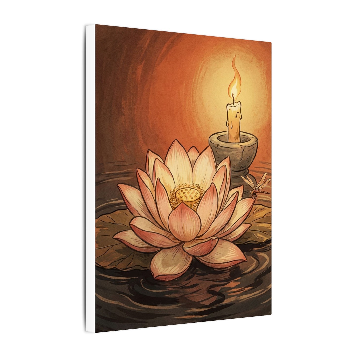 Lotus Flower Summer Canvas Art | Zen Contemplative Design