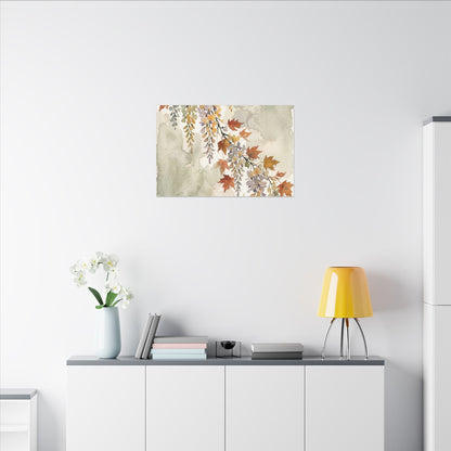 Ma Wisteria Canvas Art - Japandi Watercolor