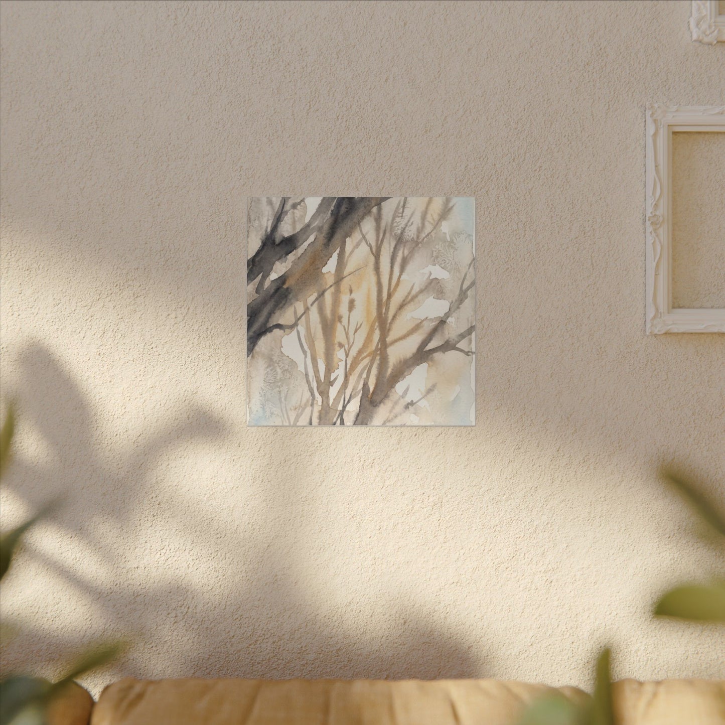 Ma Shadow Play Canvas Art - Japandi Watercolor