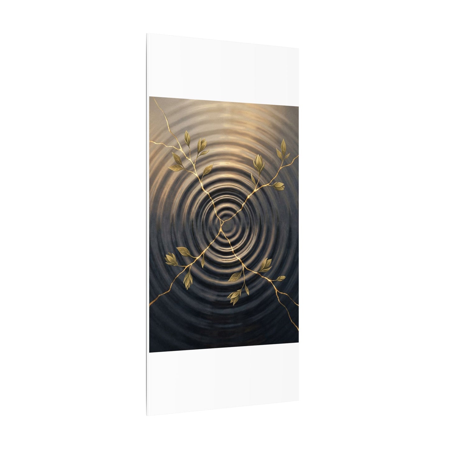 Kanso Water Ripple Canvas Art - Kintsugi Gold Vein