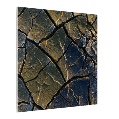 Winter Cracked Earth Moody Minimal Canvas Art | Atmospheric Decor