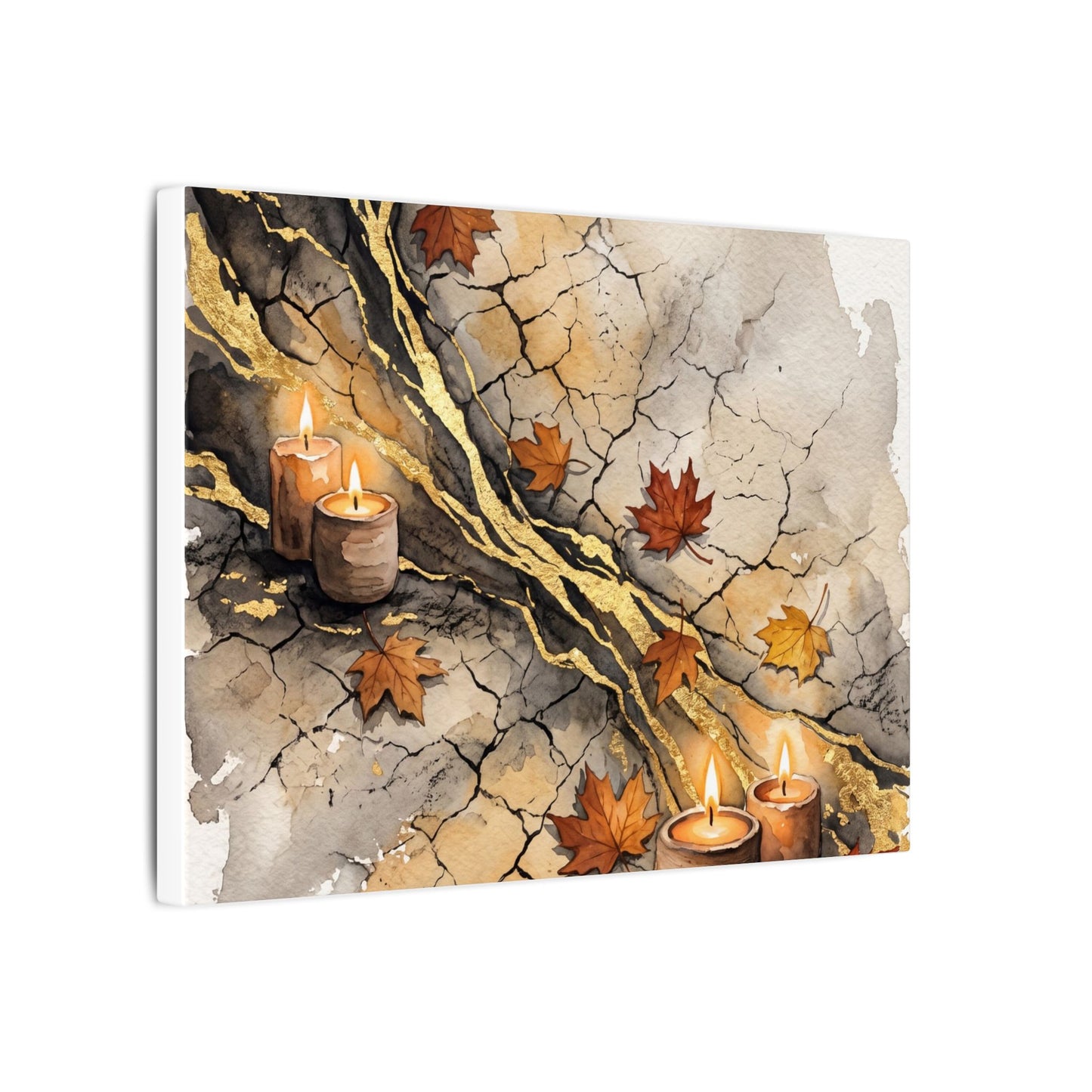 Cracked Earth Autumn Canvas Art | Japandi Warm Design