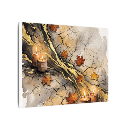 Cracked Earth Autumn Canvas Art | Japandi Warm Design