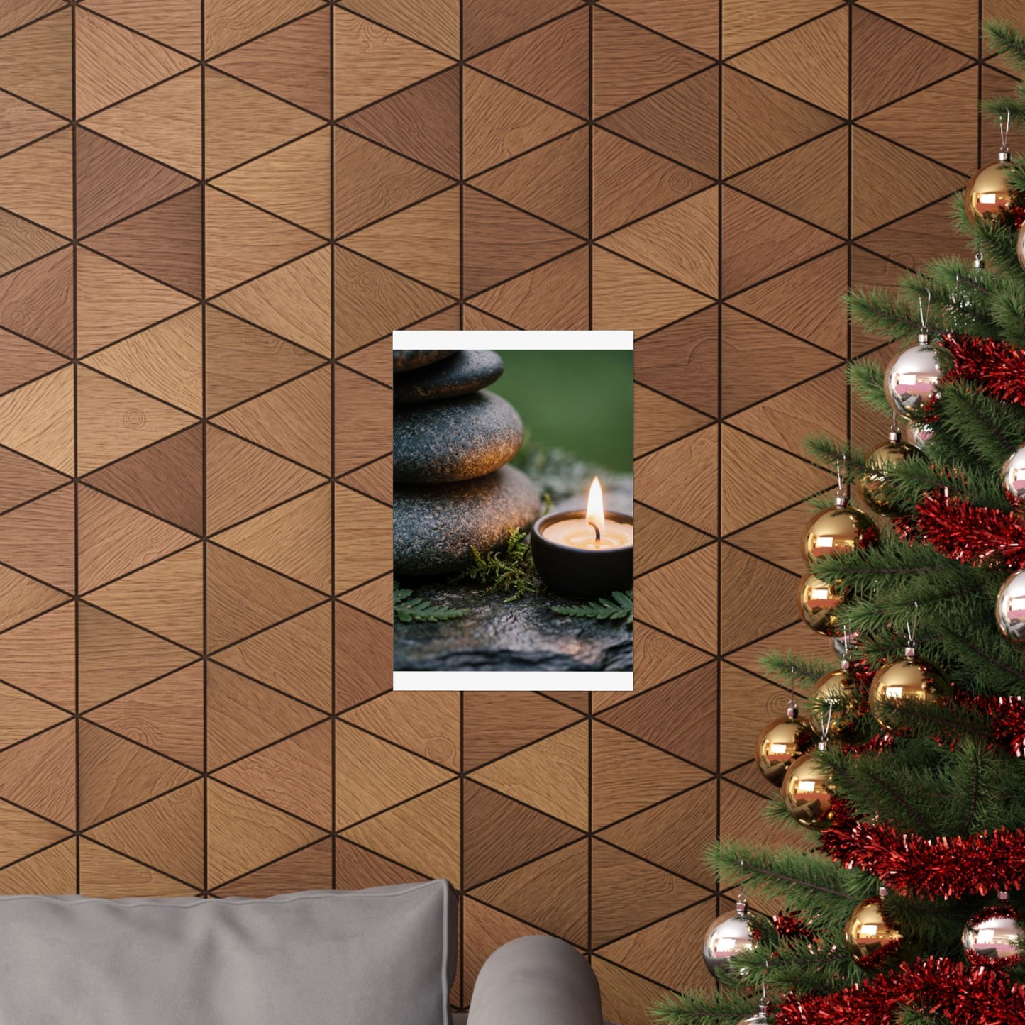 River Stones Wall Art Print | Summer Japandi Japanese Pattern Art