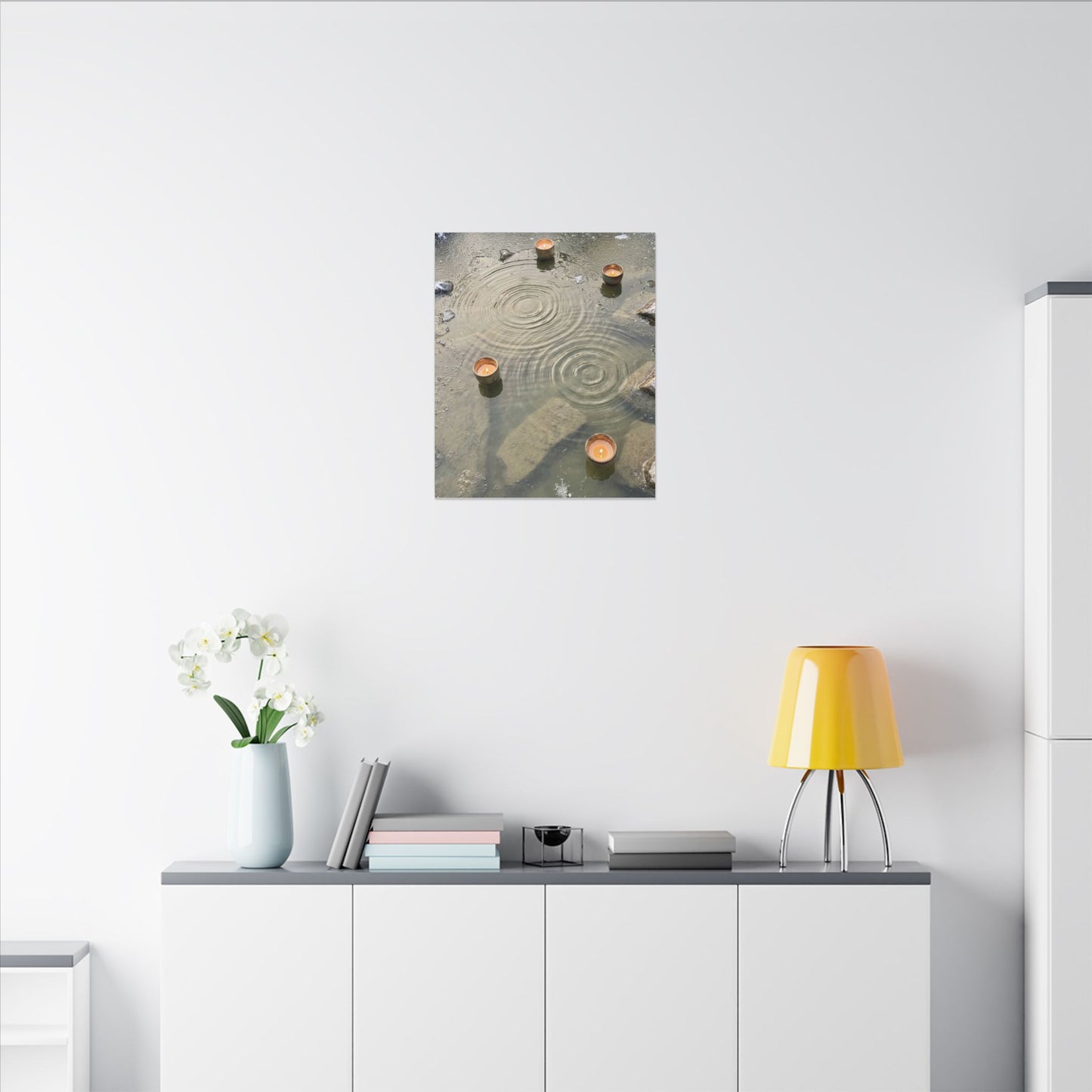 Water Ripple Canvas Art | Winter Japandi Japanese Pattern Art
