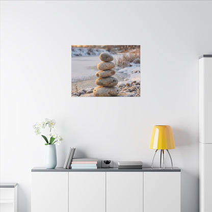 Ma River Stones Canvas Art - Japandi Japanese Pattern