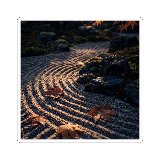 Luxurious Rock Garden Sticker - Moody Minimal Dark Japandi