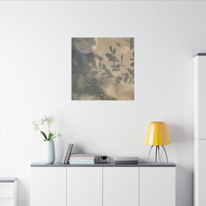 Japandi Shadow Play in Moonlight | Texture Canvas Art