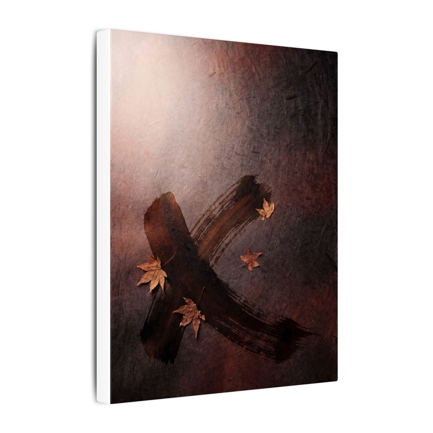 Moody Ink Brushstroke Canvas Art - Moody Minimal Dark Japandi
