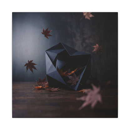 Dark Japandi Paper Fold in Dawn | Shadow Zen Canvas Art
