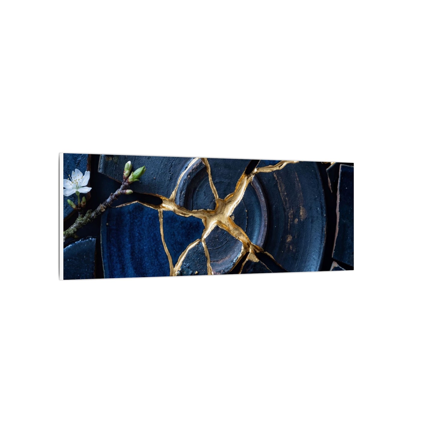 Moonlight Broken Pottery Canvas Art - Kintsugi Fukinsei