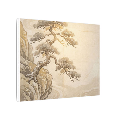 Winter Pine Tree Japanese Pattern Canvas Art | Elegant Decor