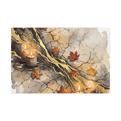 Cracked Earth Autumn Canvas Art | Japandi Warm Design