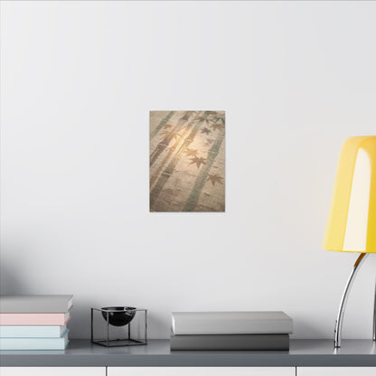 Autumn Bamboo Grove Japanese Pattern Canvas Art | Neutral Decor