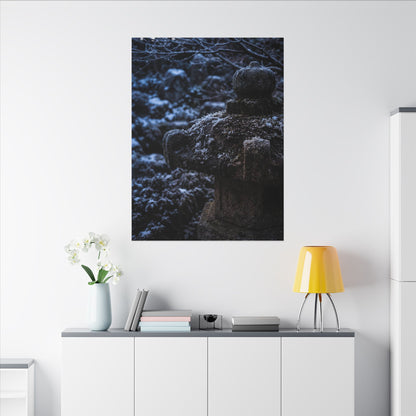 Moody Stone Lantern Canvas Art - Shadow Zen Dark Japandi