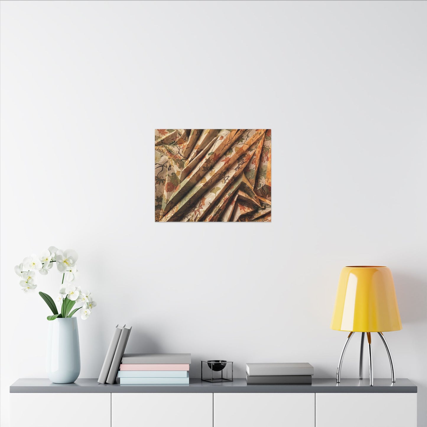 Paper Fold Autumn Canvas Art | Japandi Earthy Design
