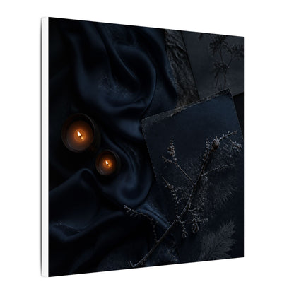 Candlelight Silk Drape Canvas Art - Dark Japandi Kanso