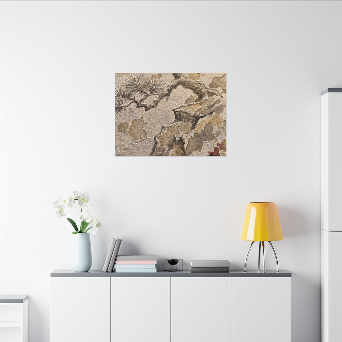 Pine Tree Canvas Art | Winter Japandi Japanese Pattern Art