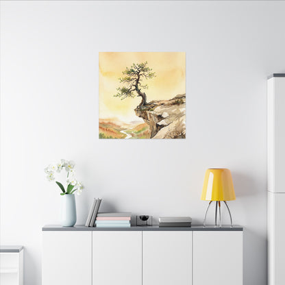 Golden Hour Pine Tree Canvas Art - Japandi Fukinsei