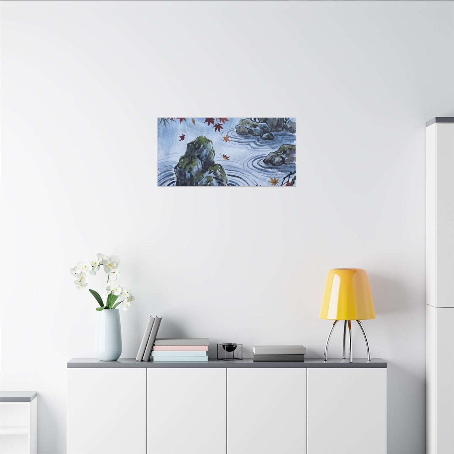 Rock Garden Autumn Canvas Art | Zen Tranquil Design