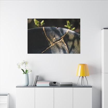 Seijaku Broken Pottery Canvas Art - Dark Japandi Shadow Zen