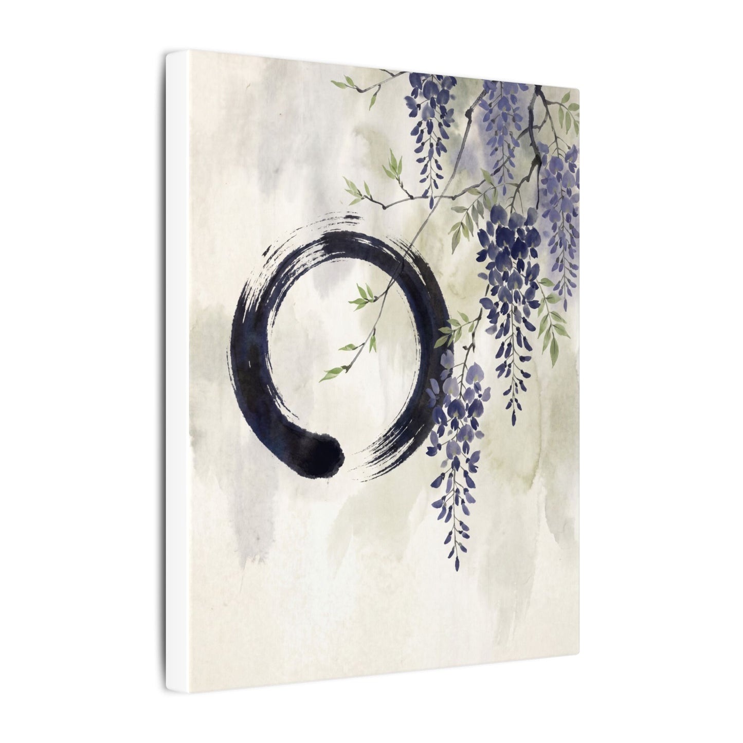Wisteria Enso Canvas Art | Serene Zen Art
