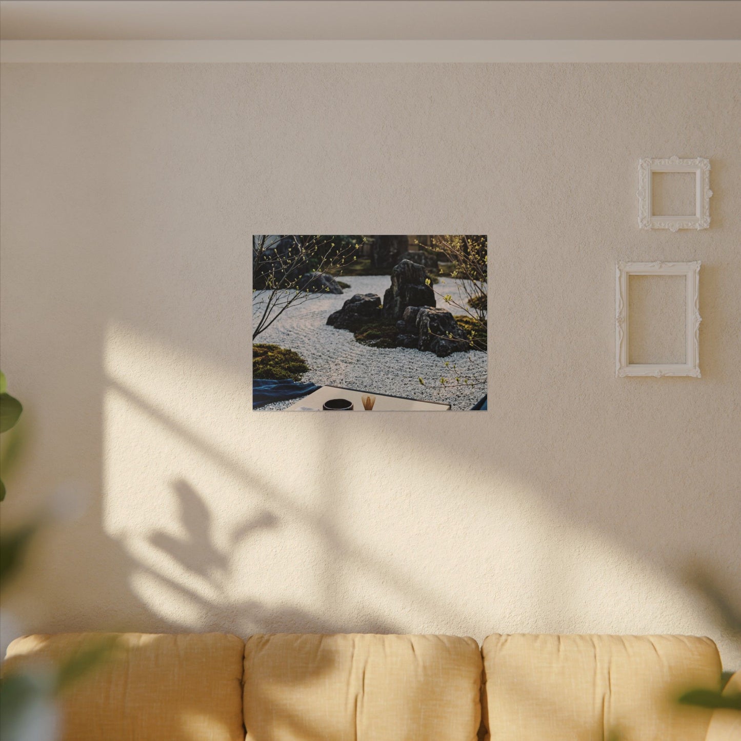 Zen Tea Ceremony in Golden Hour | Karesansui Canvas Art