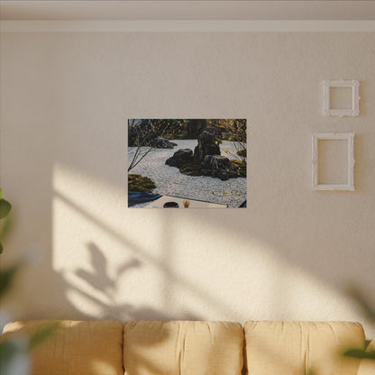 Zen Tea Ceremony in Golden Hour | Karesansui Canvas Art