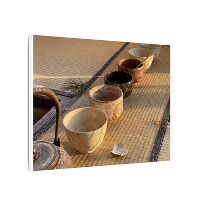 Kintsugi Tea Ceremony in Golden Hour | Gold Repair Canvas Art