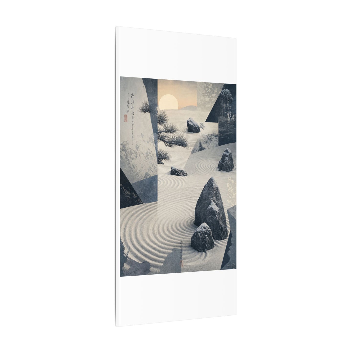 Seijaku Rock Garden Canvas Art - Zen Ukiyo E Inspired