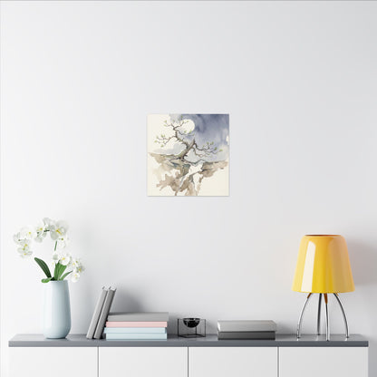 Moonlight Pine Tree Canvas Art - Japandi Ma