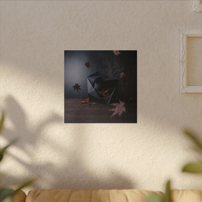 Dark Japandi Paper Fold in Dawn | Shadow Zen Canvas Art
