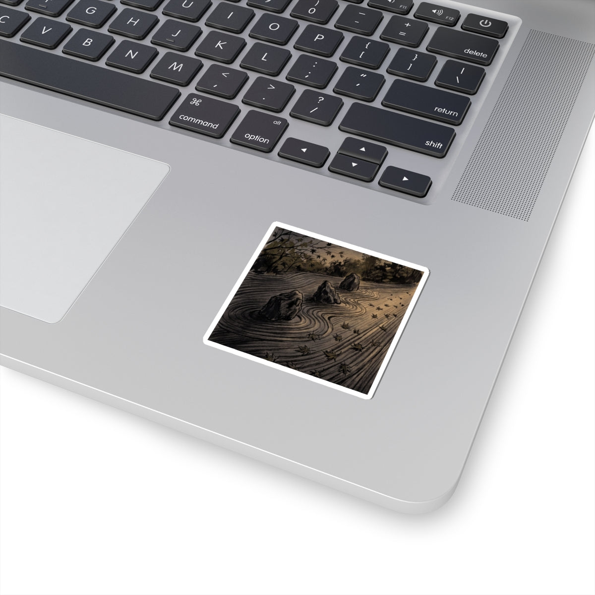 Kanso Rock Garden Sticker - Dark Japandi Charcoal Ink