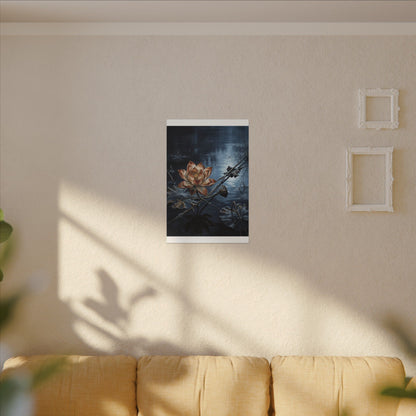 Winter Lotus Flower Broken Beauty Canvas Art | Healing Decor
