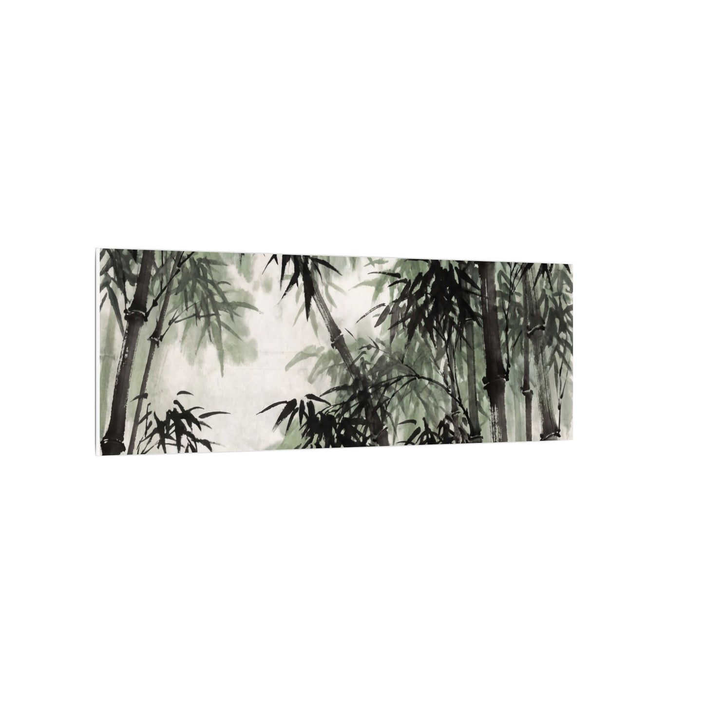 Zen Bamboo Grove in Overcast | Sumi E Canvas Art