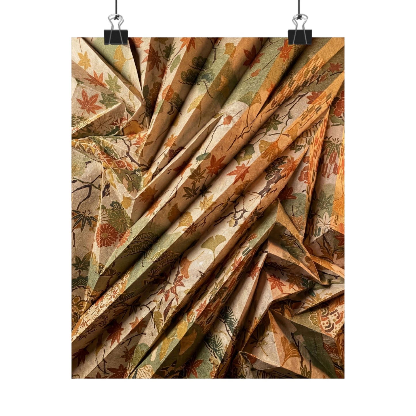 Candlelight Paper Fold Wall Art Print - Japandi Shibui Art Print