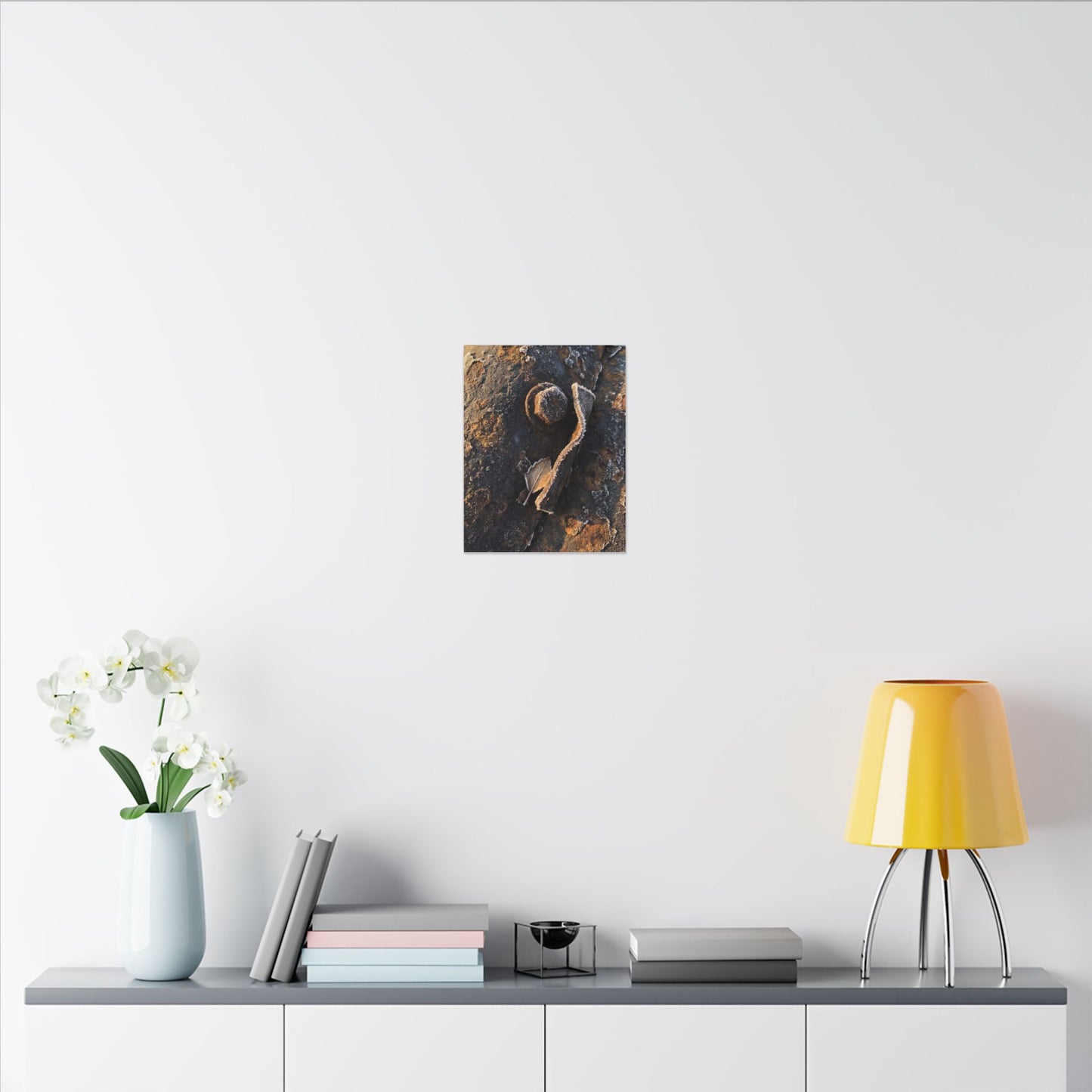 Moody Rust Patina Canvas Art - Moody Minimal Dark Japandi