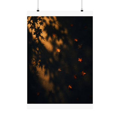 Autumn Shadow Play Moody Minimal Wall Art Print | Sophisticated Decor