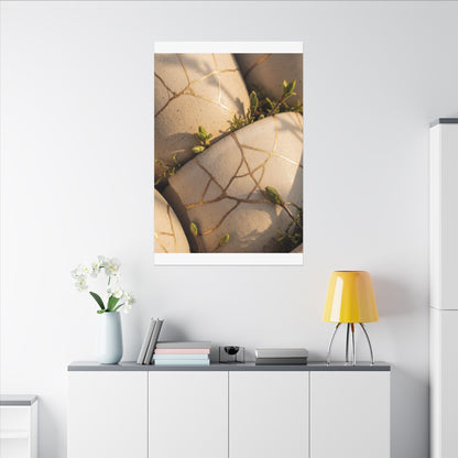 Spring Broken Pottery Gold Vein Canvas Art | Beautiful Decor
