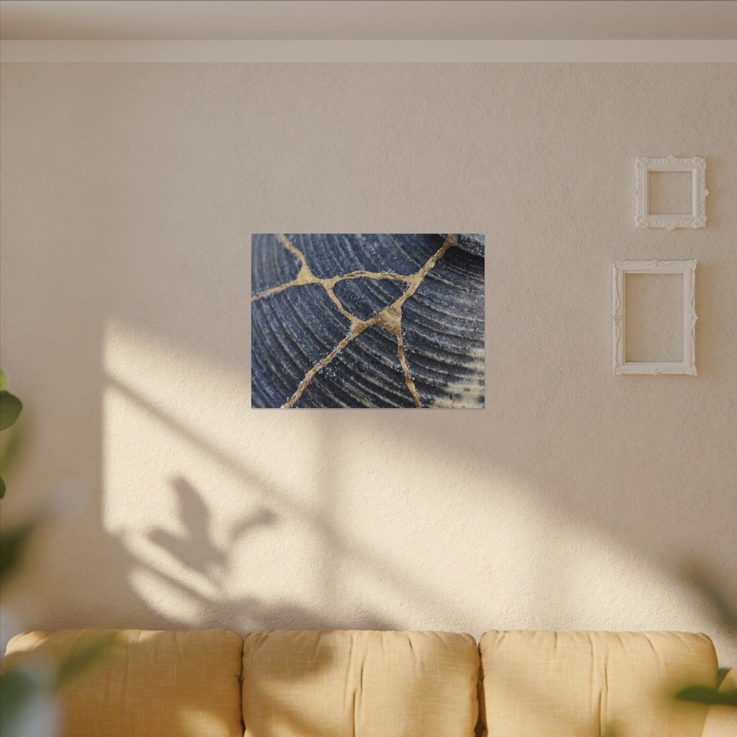 Shibui Water Ripple Canvas Art - Kintsugi Gold Repair