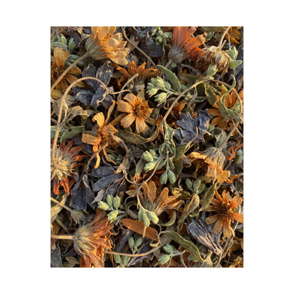 Spring Dried Flowers Japanese Pattern Wall Art Print | Warm Decor