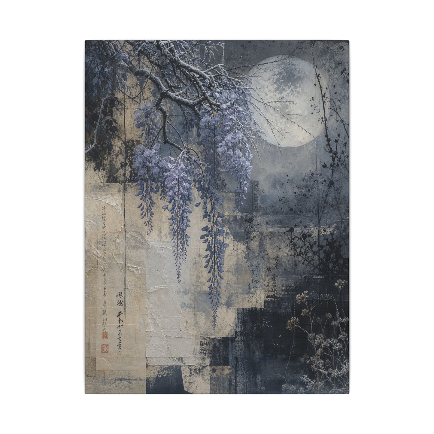 Winter Wisteria Texture Canvas Art | Elegant Decor
